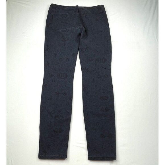 CABI Floral Lace Print Skinny Jean Navy Blue - Picture 3 of 9